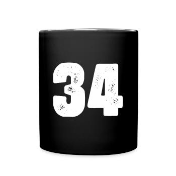 Maillot 34 Numéro - Mug uni - noir - Devant