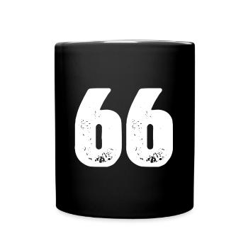 66 Maillot numéro - Mug uni - noir - Devant