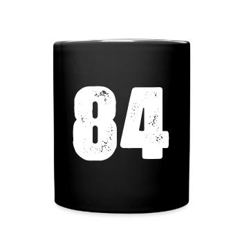 84 Zahl Trikot - Tasse einfarbig - Schwarz - Vorne