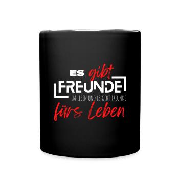 Beste Freunde FREUND Kumpel Kumpels - Tasse einfarbig - Schwarz - Vorne