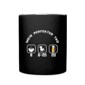 Dackel Mein perfekter Tag Dackel - Tasse einfarbig - Schwarz - Vorne