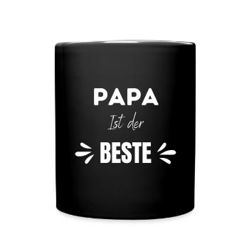 Papa ist der beste Geschenk Vatertag - Tasse einfarbig - Schwarz - Vorne