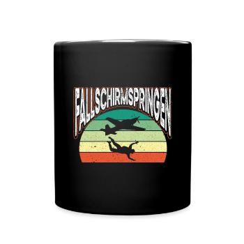 Fallschirmspringen Fallschirm Luftsport - Tasse einfarbig - Schwarz - Vorne
