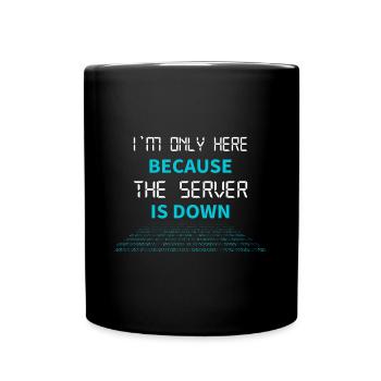 nerd coder server download error 404 - Tasse einfarbig - Schwarz - Vorne