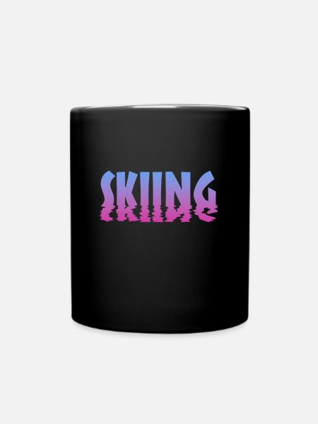 Skiing - Tasse einfarbig - Schwarz