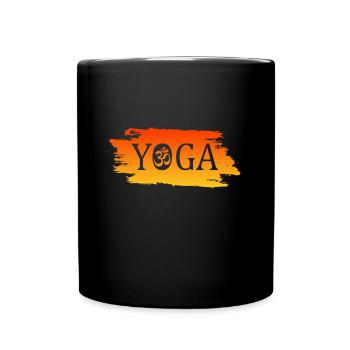 Yoga Om Yogi - Tasse einfarbig - Schwarz - Vorne
