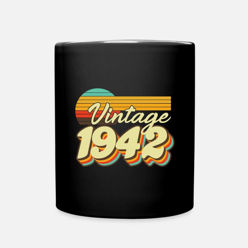 1942 Vintage Vintage 80 ' s anniversaire rétro - Mug uni - noir