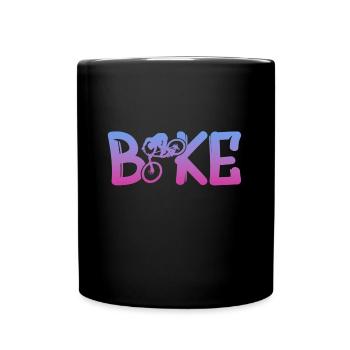 Biken Fahrrad Bmx - Tasse einfarbig - Schwarz - Vorne