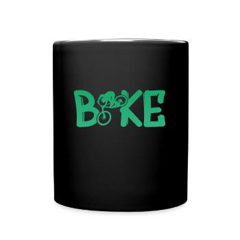 Bike Biken Fahrrad - Tasse einfarbig - Schwarz - Vorne