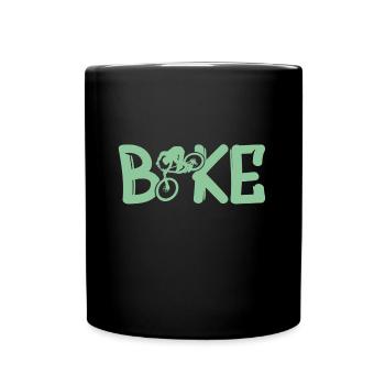 Bike Biken Fahrrad - Tasse einfarbig - Schwarz - Vorne