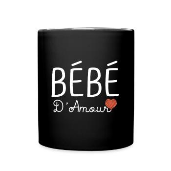 bébé d amour T shirt famille - Mug uni - noir - Devant