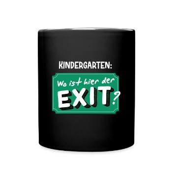 Kita Absolvent Schulkind Erster Schultag Abschieds - Tasse einfarbig - Schwarz - Vorne