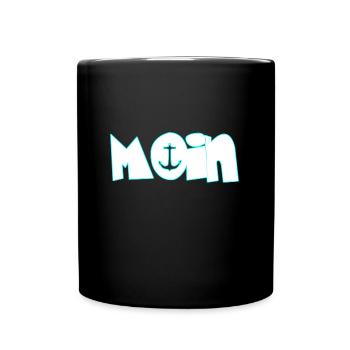Moin moin - Tasse einfarbig - Schwarz - Vorne
