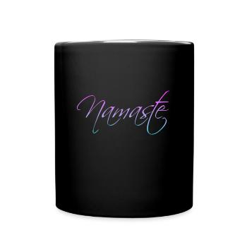 Namaste - Tasse einfarbig - Schwarz - Vorne