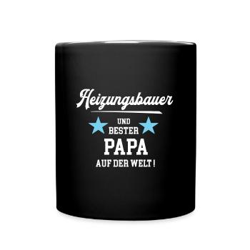 Heizungsbauer Bester Papa Vatertag Geburtstag Vati - Tasse einfarbig - Schwarz - Vorne