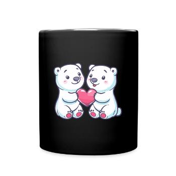 Ours polaire Couple Amour Ours Polaire Saint Valentin - Mug uni - noir - Devant