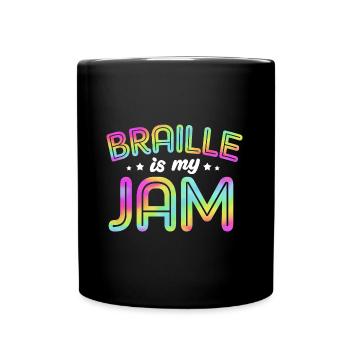 Braille Blindenschrift Blind - Full Colour Mug - black - Front