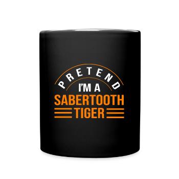 Urzeit Säbelzahntiger - Tasse einfarbig - Schwarz - Vorne