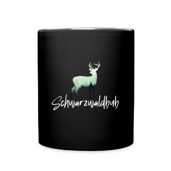 Schwarzwaldbub Hirsch Schwarzwald - Tasse einfarbig - Schwarz - Vorne
