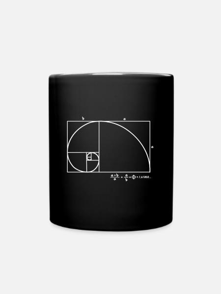 Golden Ratio Fibonacci Spiral Mathematiklehrer - Tasse einfarbig - Schwarz