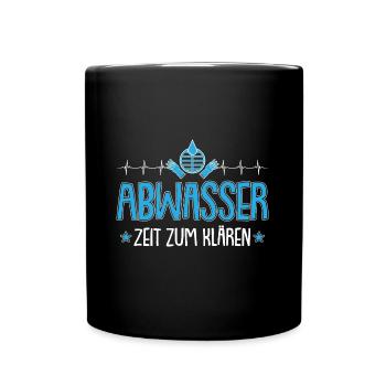 Abwassertechniker Abwasser Herzschlag Kläranlage - Tasse einfarbig - Schwarz - Vorne