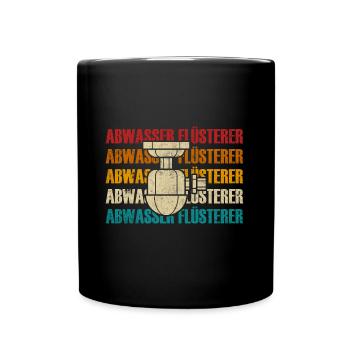 Retro Abwassertechniker Abwasser Flüsterer - Tasse einfarbig - Schwarz - Vorne