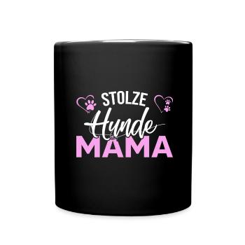 Stolze Hundemama - Tasse einfarbig - Schwarz - Vorne