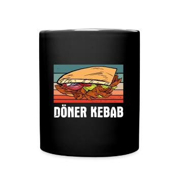 Döner Kebab Motiv - Tasse einfarbig - Schwarz - Vorne