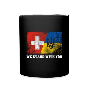 Ukraine - Tasse einfarbig - Schwarz - Vorne