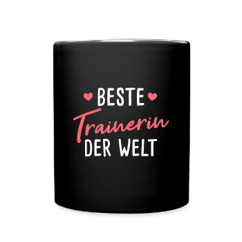 Beste Trainerin Geschenk - Tasse einfarbig - Schwarz - Vorne
