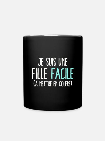 Fille facile humour colérique colère grincheuse - Mug uni - noir