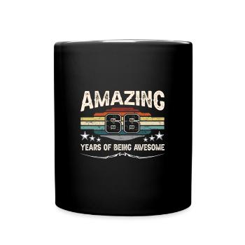 Retro Vintage 66 Years Of Being Awesome - Tasse einfarbig - Schwarz - Vorne