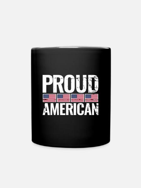 Fier drapeau américain américain américain - Mug uni - noir