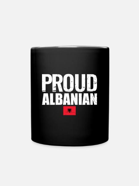 Proud Albanian Albania Albanian flag - Full Colour Mug - black