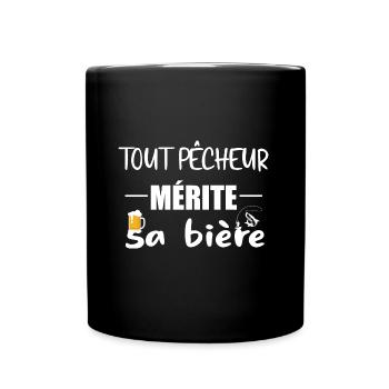Tout pêcheur mérite sa bière t-shirt homme - Mug uni - noir - Devant