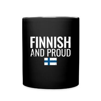 Finnish And Proud Finland Finnish Flag Finn - Full Colour Mug - black - Front