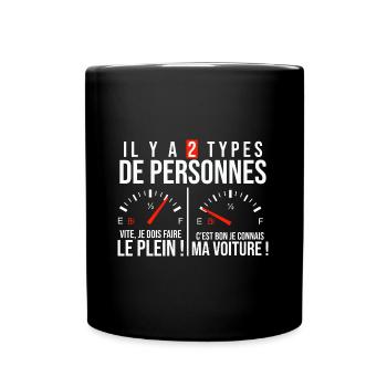 Humour voiture drift citation drôle beauf essence - Mug uni - noir - Devant