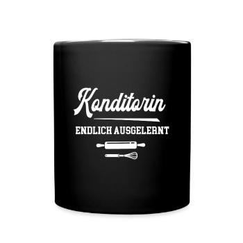 Konditorin Endlich Ausgelernt Lehrling Gesellin - Tasse einfarbig - Schwarz - Vorne
