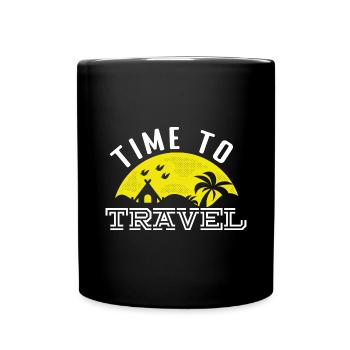 Travel, Travel, Vacation, Vacation, Traveling - Full Colour Mug - black - Front