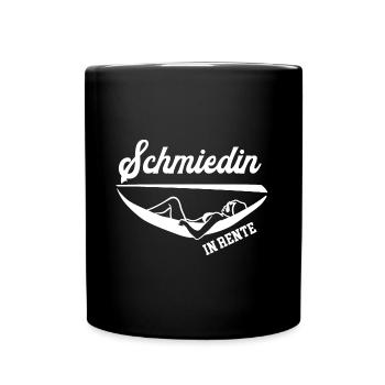 Schmiedin Rente Ruhestand Rentnerin Metallbauerin - Tasse einfarbig - Schwarz - Vorne