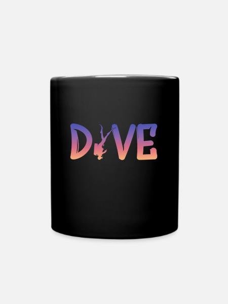 Dive, Diver, Scuba Diving - Tasse einfarbig - Schwarz