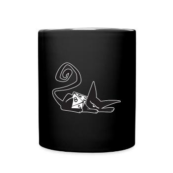 Dice Cat Funny Role Playing Cat RPG - Full Colour Mug - black - Front
