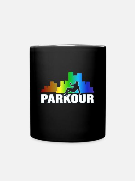 freerunning parkour walljump - Tasse einfarbig - Schwarz