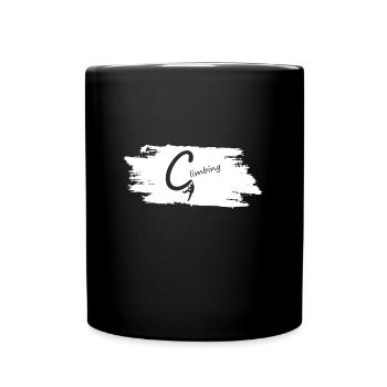 Climbing, Climb, Klettern, Design für Kletterer - Tasse einfarbig - Schwarz - Vorne