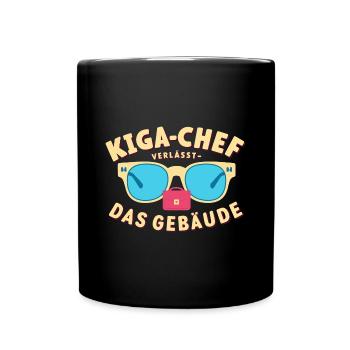Kiga-Chef Abschiedsgeschenk: Kita Absolvent Einsch - Tasse einfarbig - Schwarz - Vorne