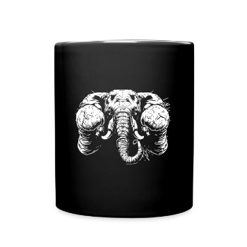 Elefant Boxer Kampfsport MMA - Tasse einfarbig - Schwarz - Vorne