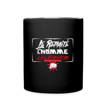 Le retraité l'homme la légende. Humour de retraité - Mug uni - noir - Devant