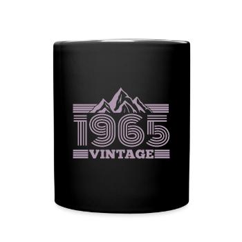 Geburtstag Jahrgang 1965 Retro Wandern - Tasse einfarbig - Schwarz - Vorne