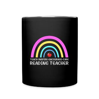 Primary School Teacher Reading Preschool Primary School - Full Colour Mug - black - Front