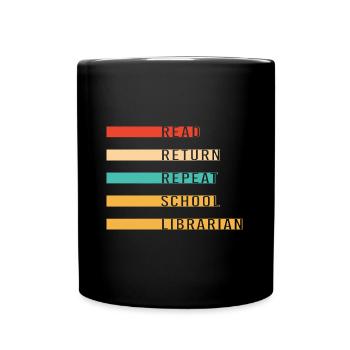 Leseratte Bibliothek Lesen - Tasse einfarbig - Schwarz - Vorne